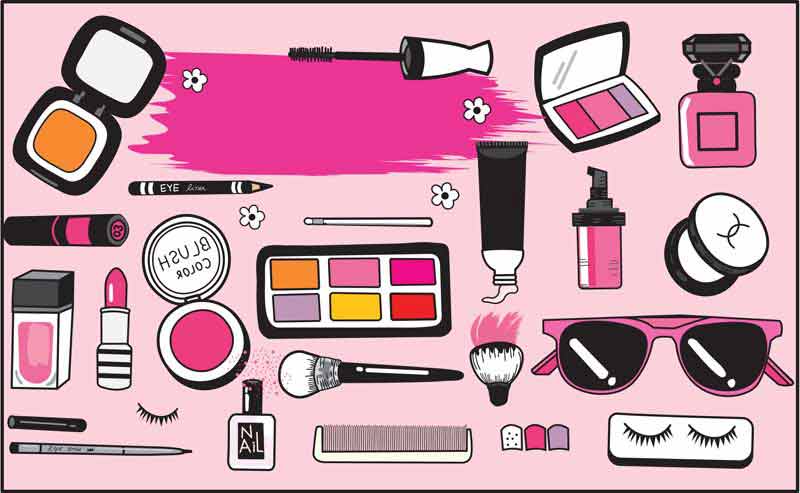 طرح لایه باز پس زمینه لوازم آرایشی