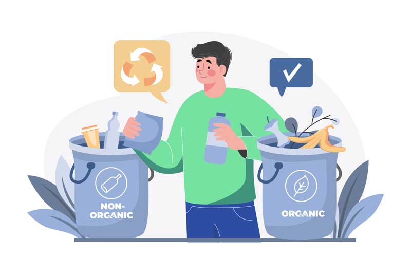 دانلود وکتور مفهومی بازیافت زباله
