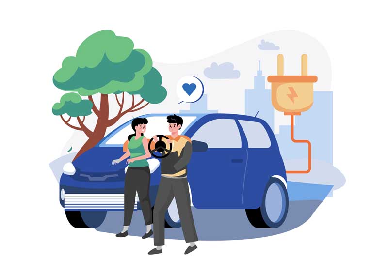 دانلود وکتور مفهومی خودرو هیبریدی
