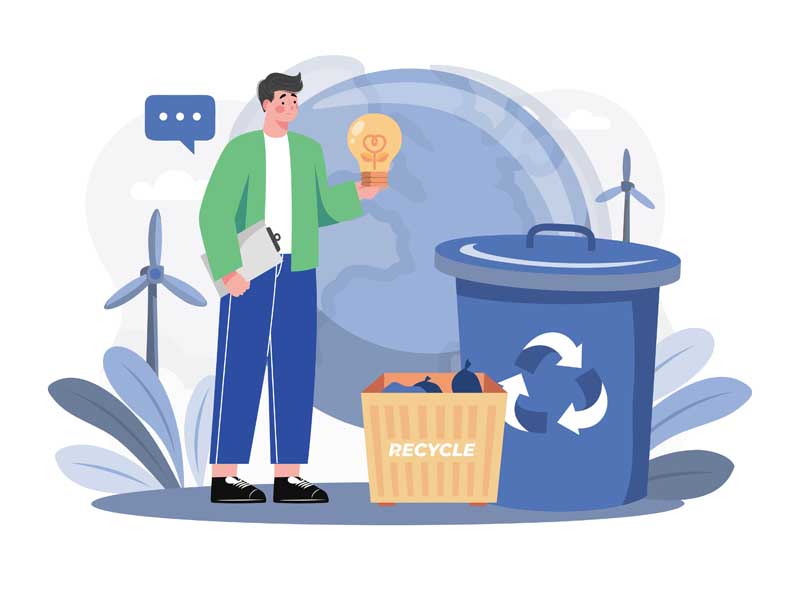 دانلود وکتور مفهومی بازیافت زباله