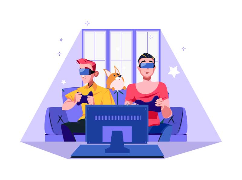 دانلود وکتور مفهومی بازی واقعیت مجازی