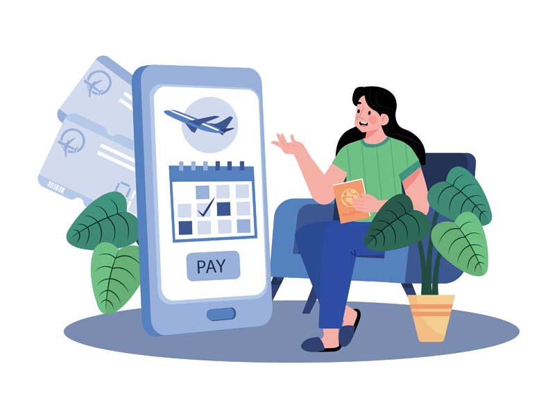 دانلود وکتور مفهومی خرید بلیت هواپیما