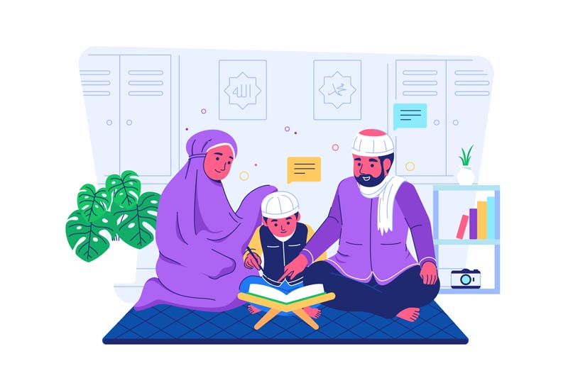 دانلود وکتور مفهومی خانواده مذهبی