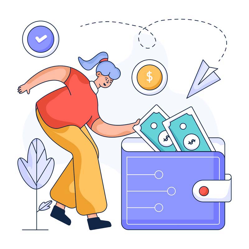 دانلود وکتور مفهومی کیف پول