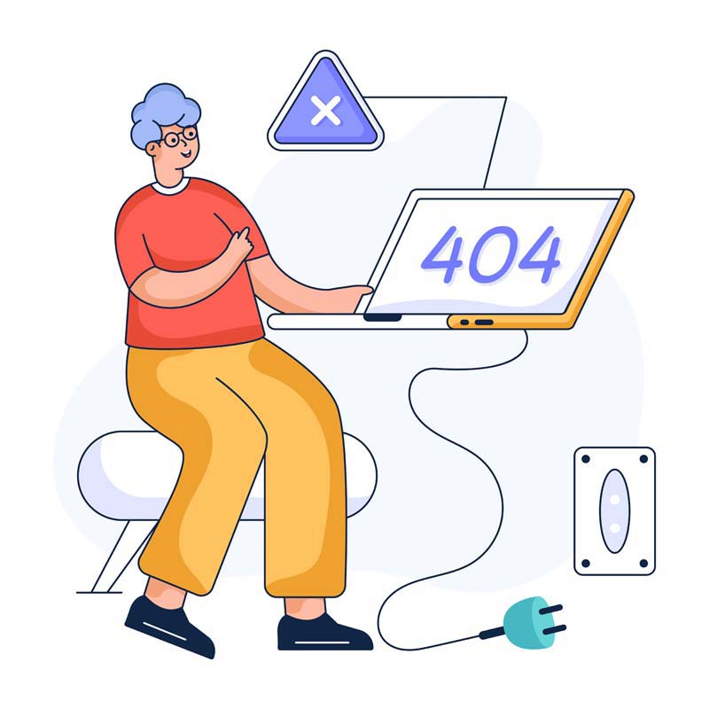 دانلود وکتور مفهومی ارور 404 سیستم
