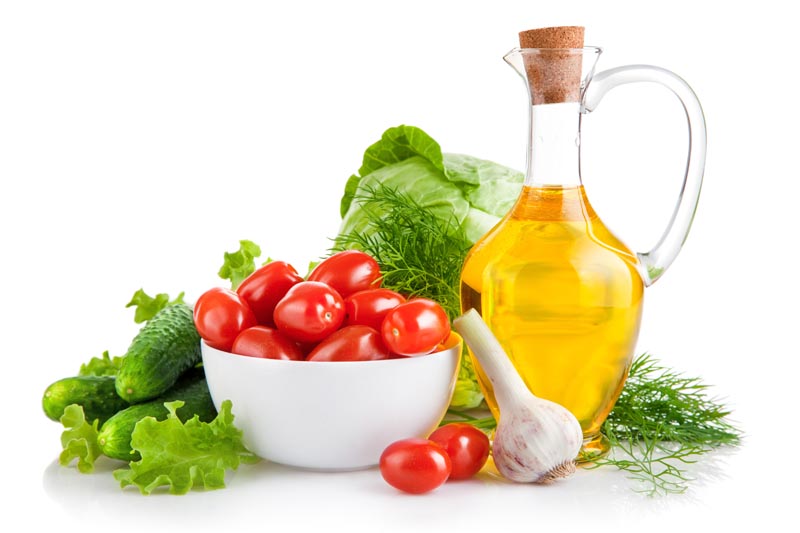 تصویر زیبا از صیفی جات و روغن