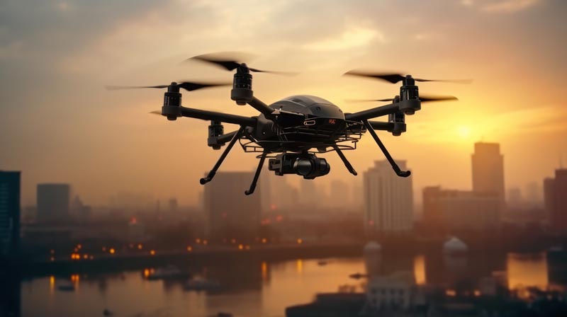 تصویر با کیفیت کوادکوپتر سیاه