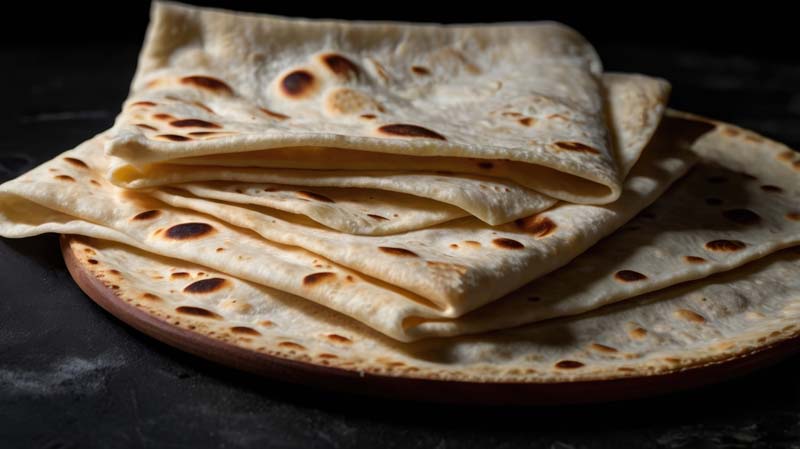 عکس با کیفیت از نان لواش تازه