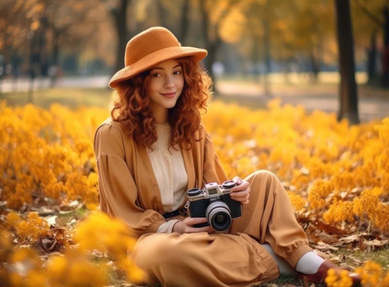تصویر خانم با دوربین