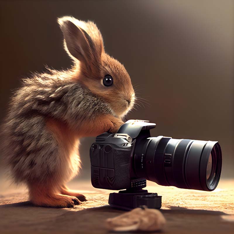 تصویر خرگوش عکاس کارتونی