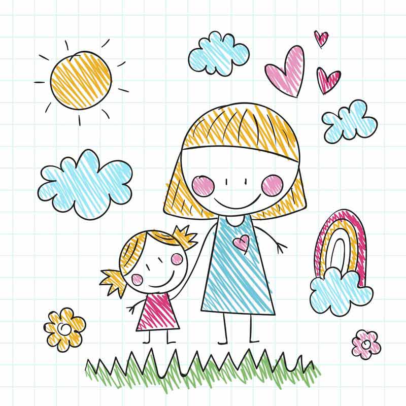 پس زمینه لایه باز نقاشی بچه