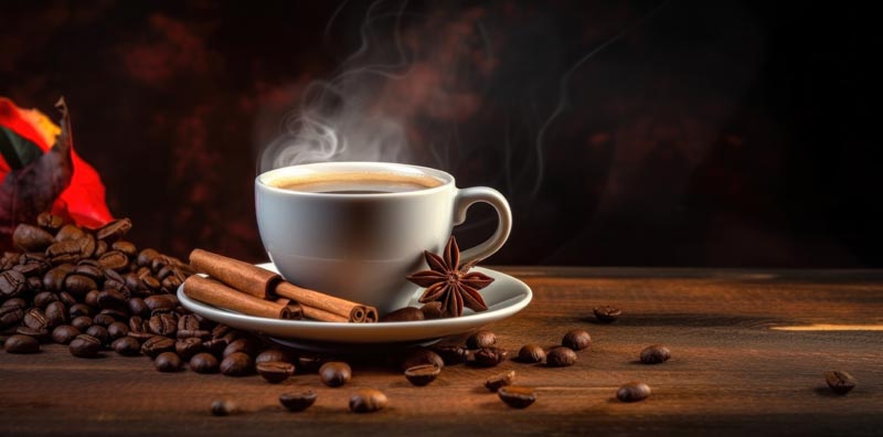 عکس زیبا از قهوه و دارچین