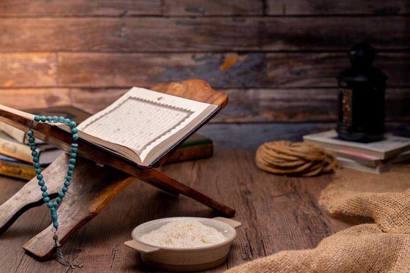 دانلود تصویر رحل قران و برنج
