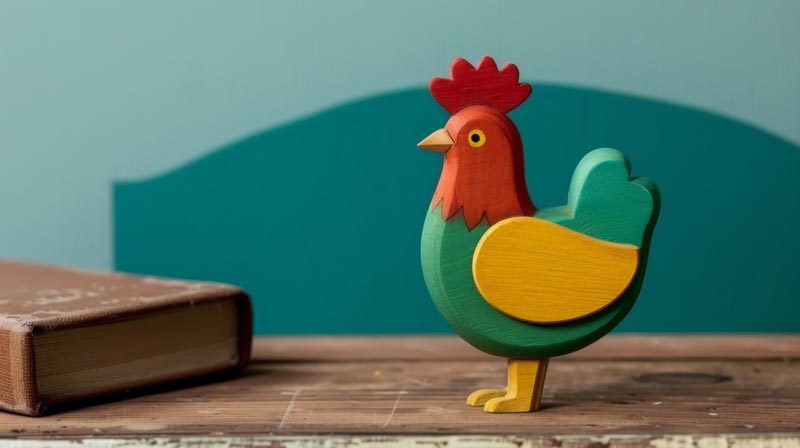 تصویر با کیفیت خروس چوبی